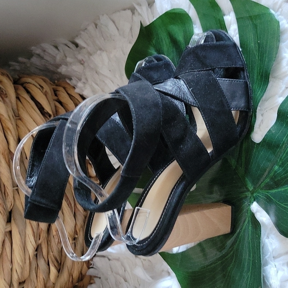 Max & co. Black Leather strappy heels Summer Shoes Size 39